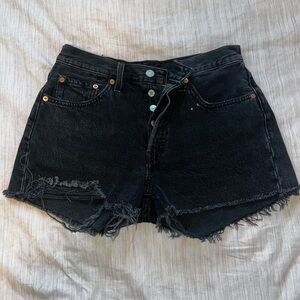 Levi's Black Distressed Jean Shorts